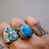 Vintage Sterling Turquoise Ring 9.25