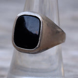 Vintage Sterling Onyx Signet Ring 8.5