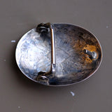 Vintage Sterling Turquoise Concho Ladies Belt Buckle
