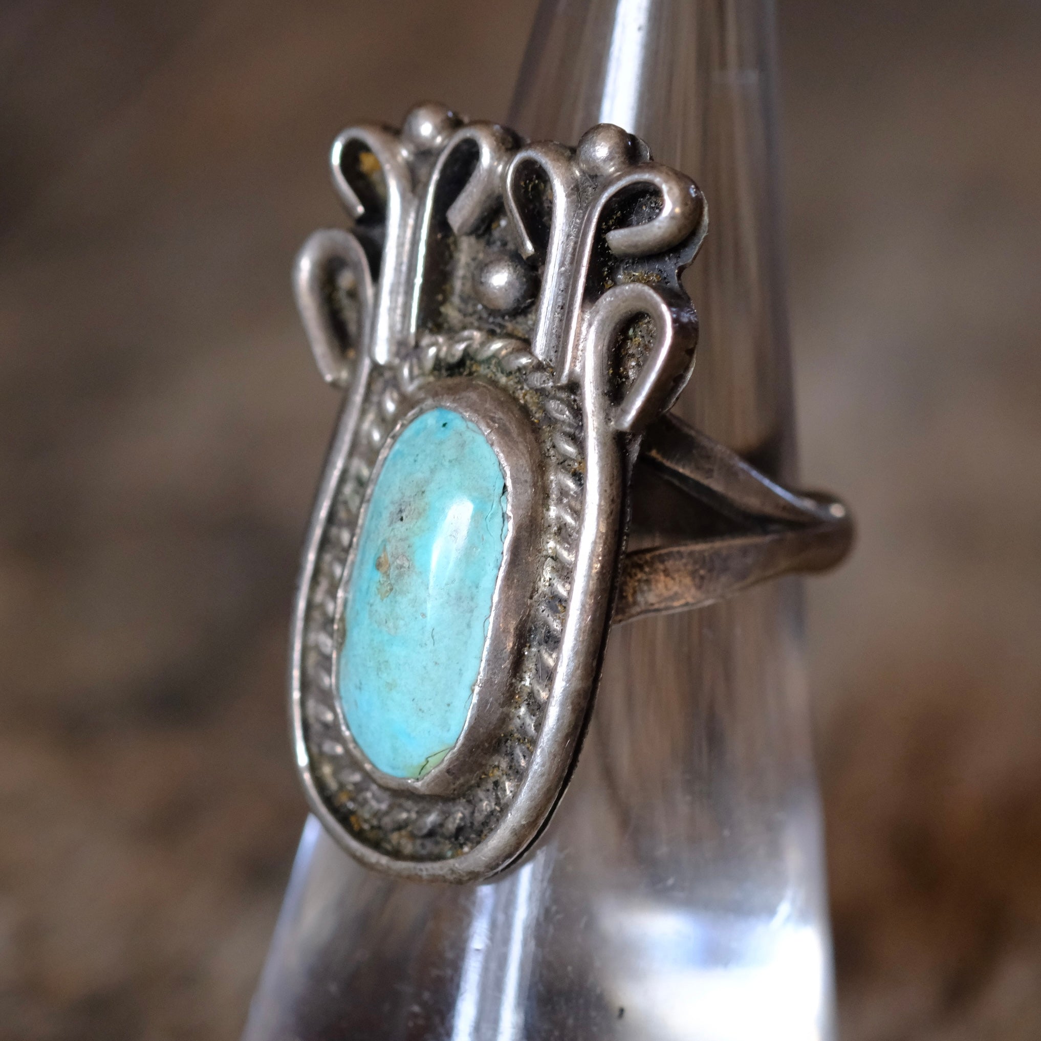 Vintage Sterling Turquoise Ring 5.5