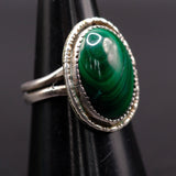 Vintage Sterling Malachite Ring 7