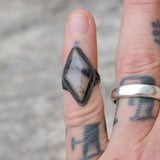 Vintage Sterling Agate Roper Ring 3