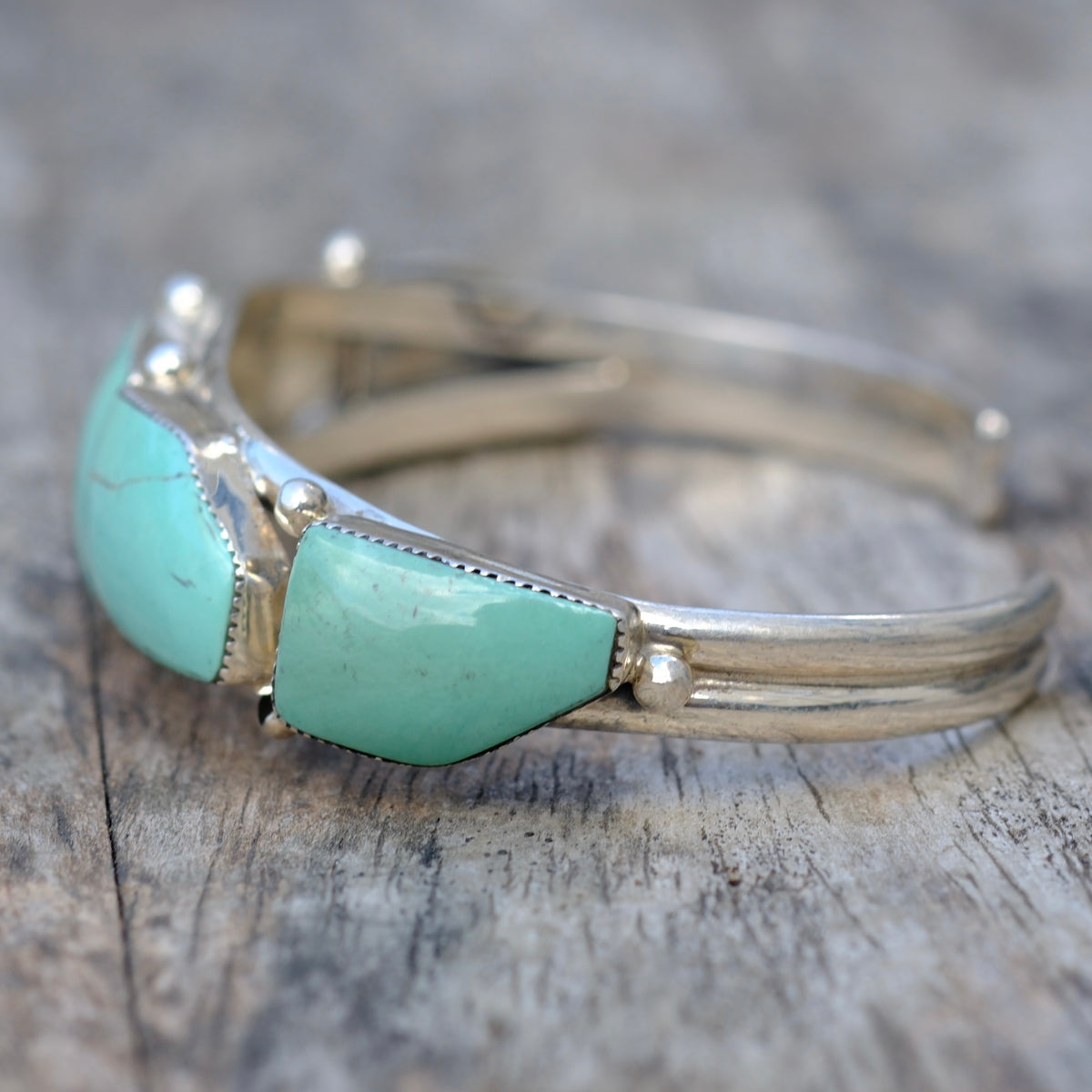 Vintage Sterling 5-Stone Turquoise Cuff Bracelet