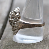 Vintage White Bronze Biker Ring 11.5