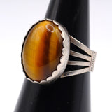 Vintage Sterling Tigers Eye Ring 7.5