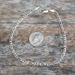 Vintage Sterling Silver Figaro Chain Bracelet