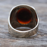 Vintage Sterling Tallship Fire Agate Ring 10