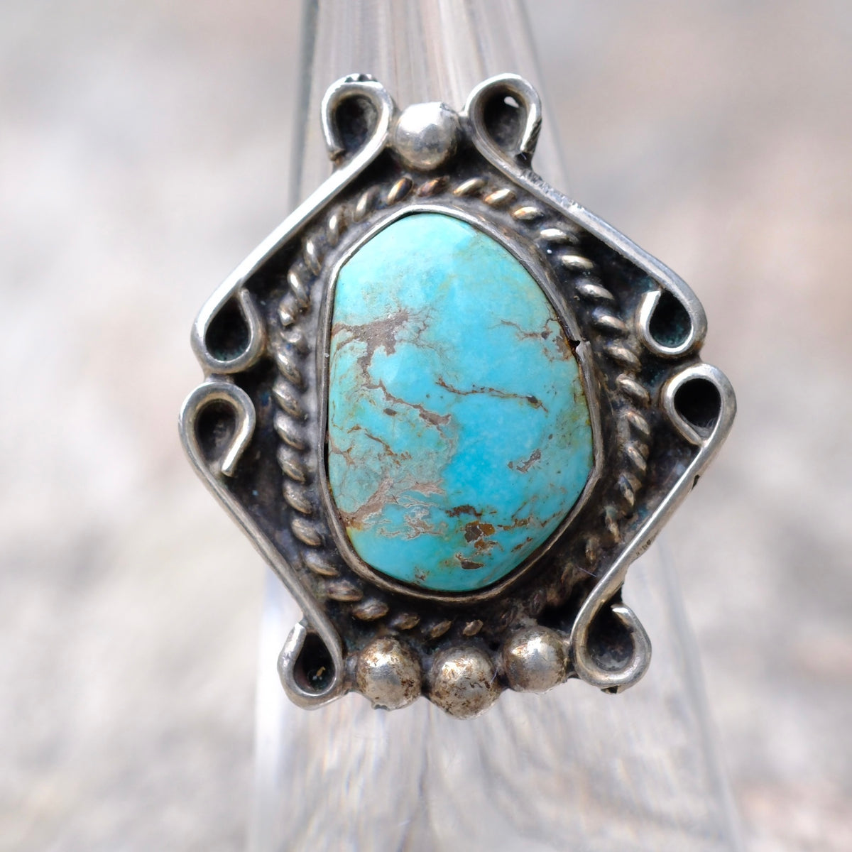 Vintage Sterling Turquoise Ring 5.5