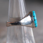 Vintage Sterling Turquoise Inlay Pinwheel Ring 6.5