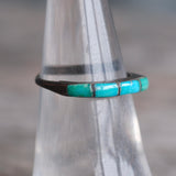 Vintage Sterling Turquoise Inlay Band 5.75
