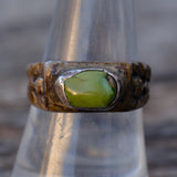 Vintage Sterling Green Turquoise Band Ring 8.25