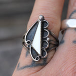 Vintage Sterling Mother Of Pearl Ring 6.5