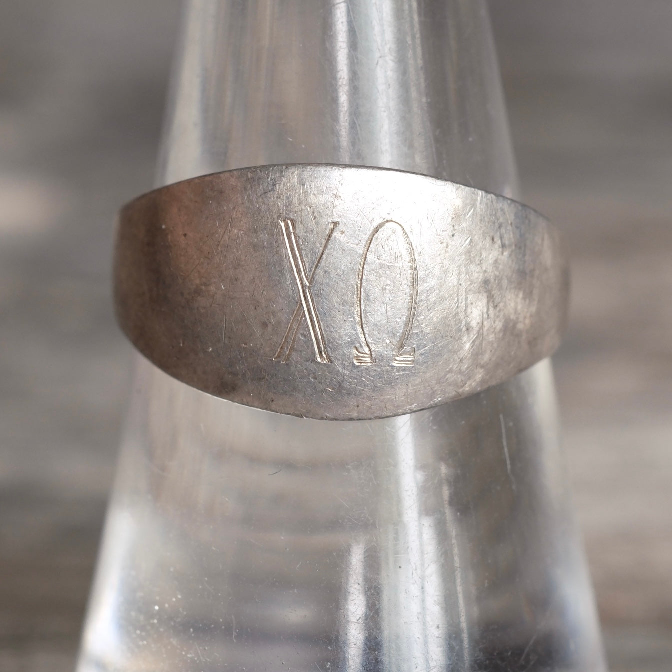 Vintage Sterling Silver XO Ring 7.75
