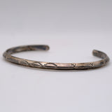 Vintage Sterling Stamped Triangle Cuff Bracelet 6.5"