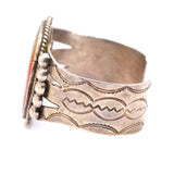 50's Vintage Agate Stamped Cuff Bracelet