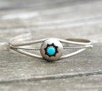 Vintage Sterling Turquoise Shadowbox Cuff