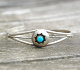 Vintage Sterling Turquoise Shadowbox Cuff