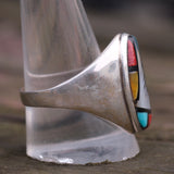 Vintage Sterling Zuni Inlay Ring 11.25
