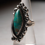 Vintage Sterling Turquoise Ring 6.75