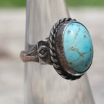 Vintage Sterling Turquoise Ring 4.5