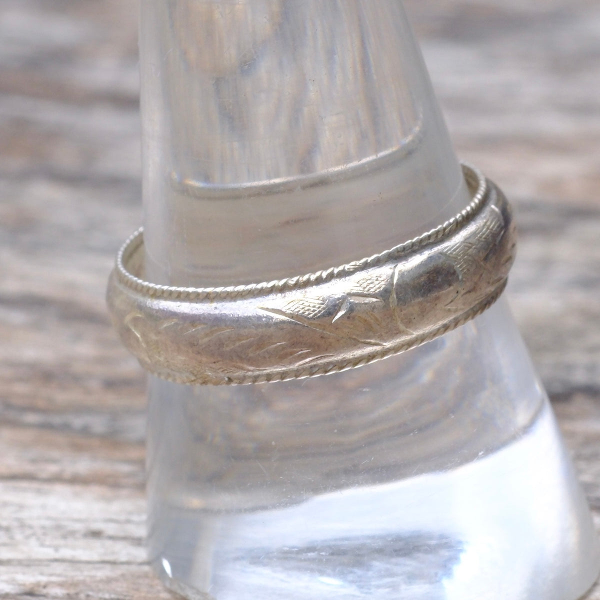 Vintage Sterling Sroll Band Ring 10.25