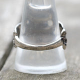 Vintage White Bronze Biker Ring 11.25