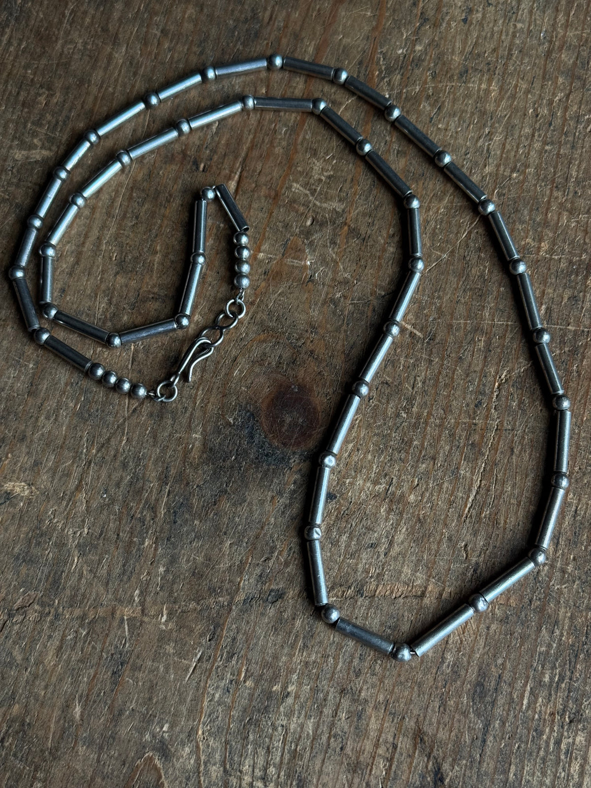 Vintage Sterling Silver Beaded Necklace