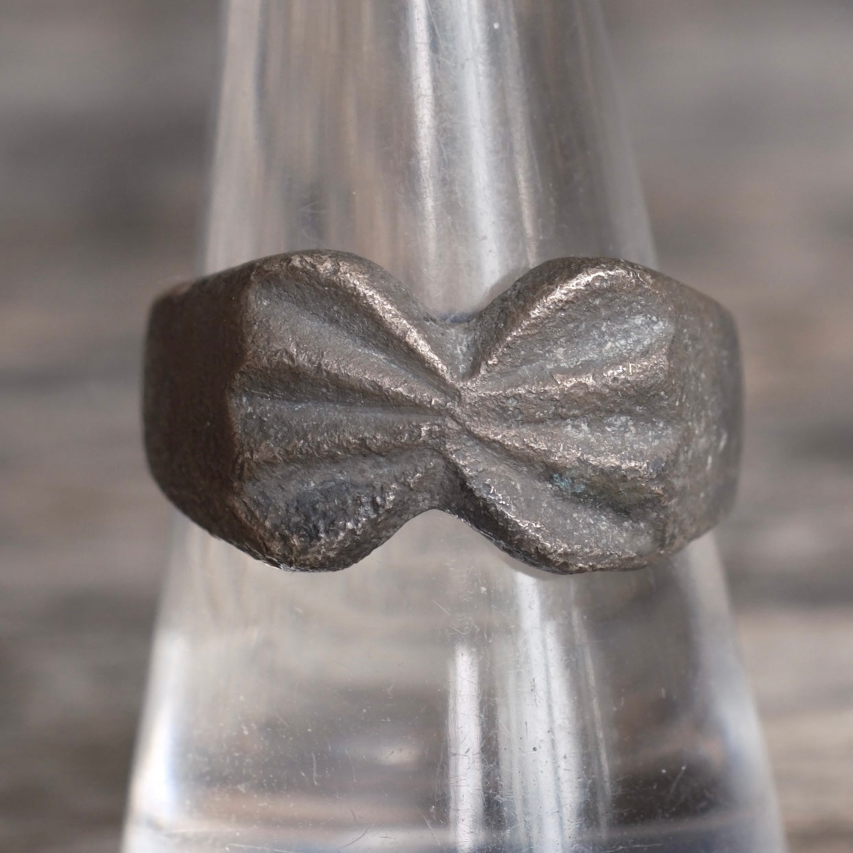 Vintage Sterling Silver Textured Modernist Ring 9