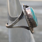 Vintage Sterling Turquoise Feather Ring 4