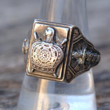 Vintage Sterling DeMolay Signet Ring 9.75