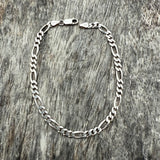Vintage Sterling Figaro Chain Bracelet