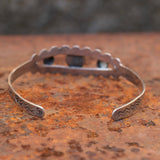 Vintage Sterling Turquoise Stamped Cuff Bracelet