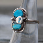Vintage Sterling Effie Turquoise Snake Ring 6.75