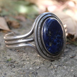 Vintage Sterling Lapis Lazuli Cuff