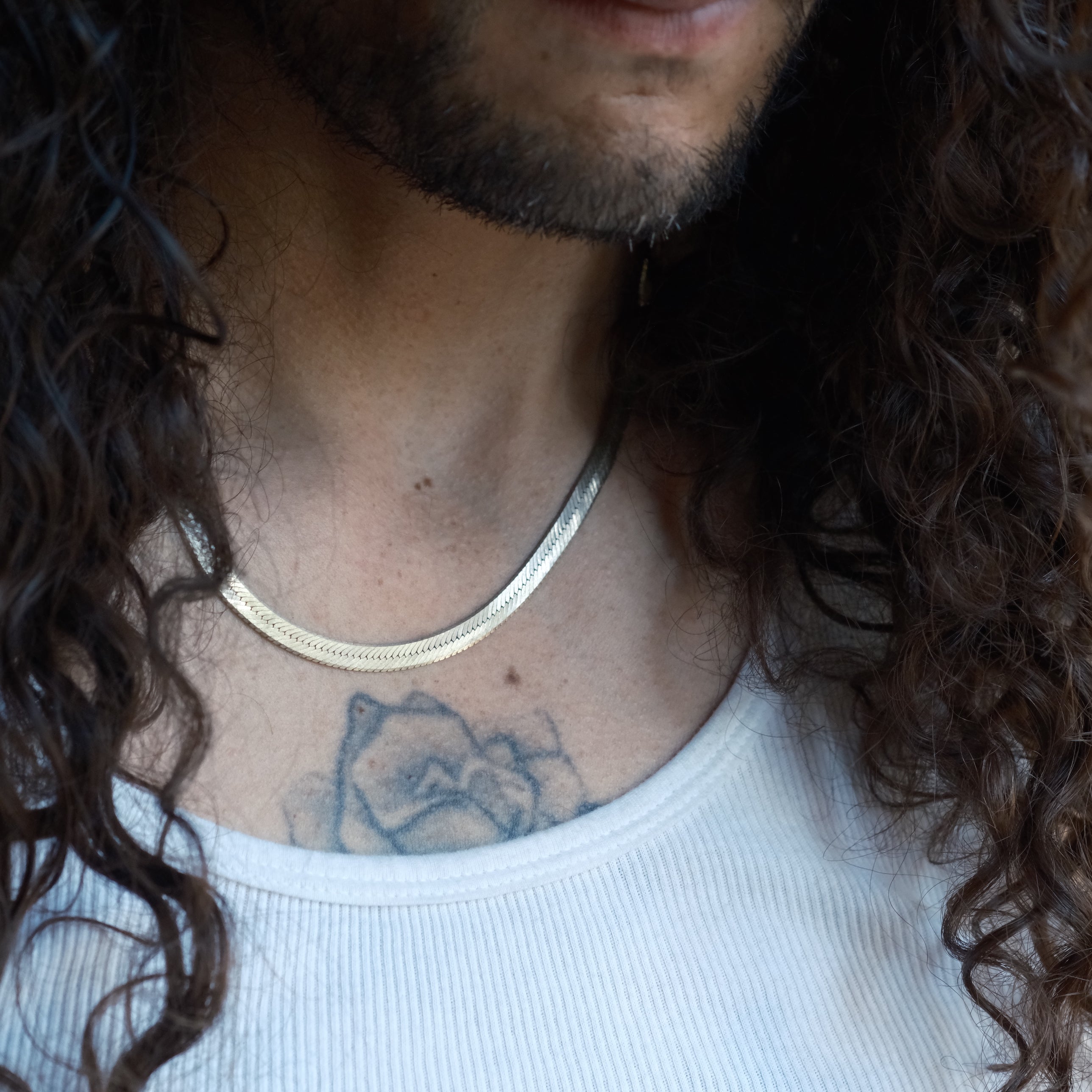 Vintage Sterling Silver Herringbone Necklace 18"