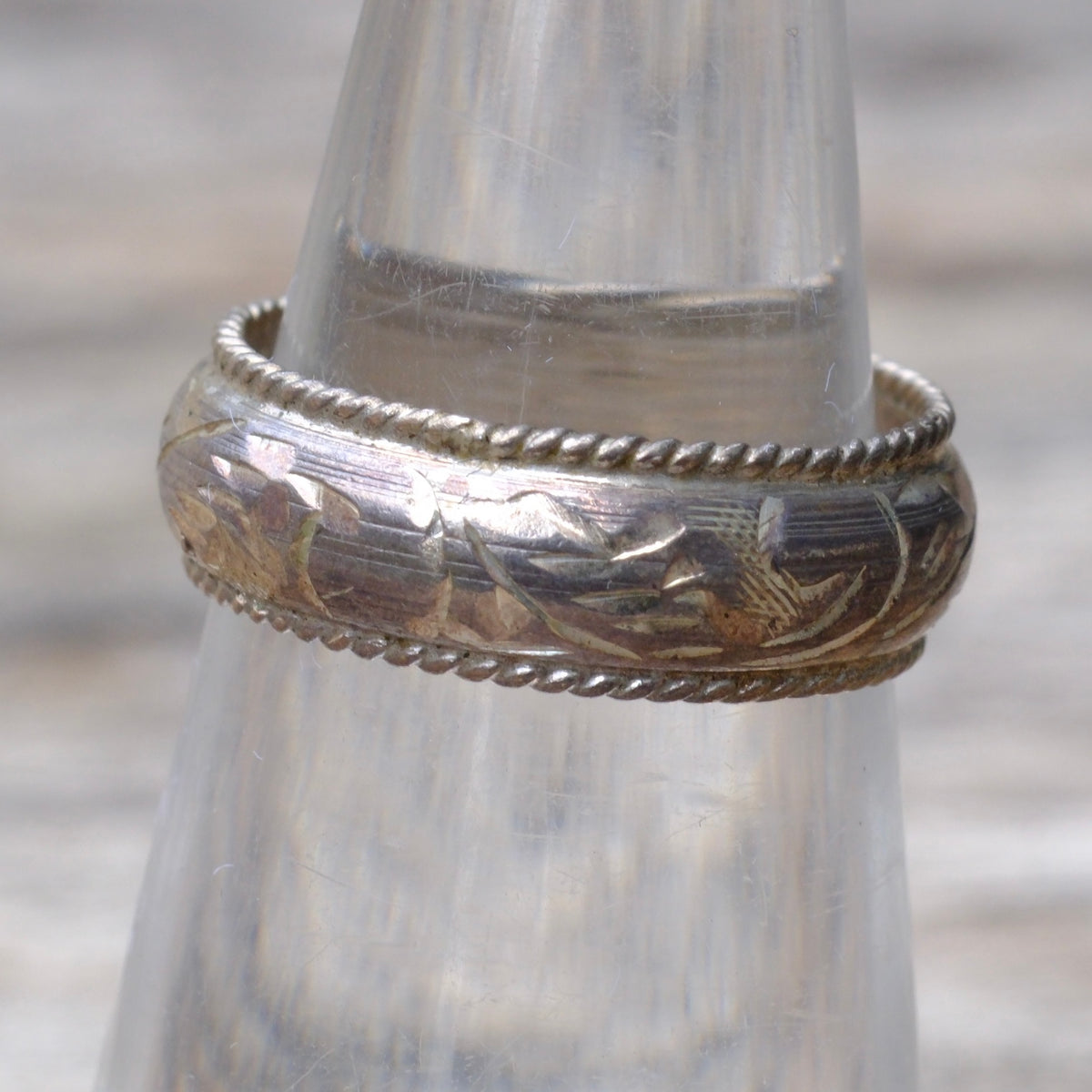 Vintage Sterling Scroll Ring 4.75