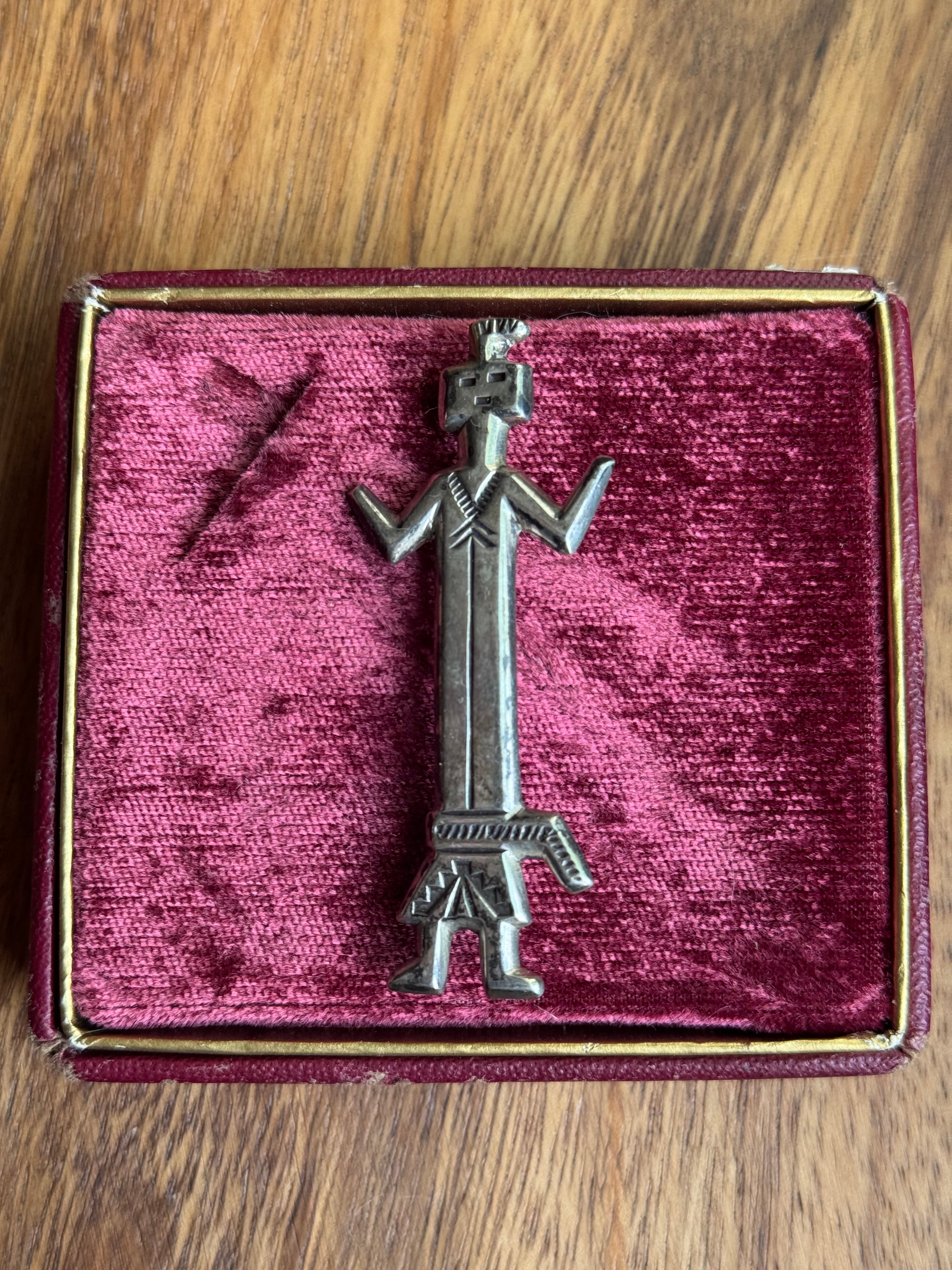 OLD Vintage Sterling Silver Kachina Pin
