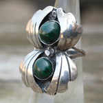 Vintage Sterling Malachite Ring 4.75