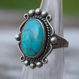 Vintage Sterling Turquoise Ring 4.75