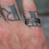 Vintage Sterling Silver Scroll Band 6.75