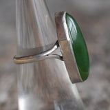 Vintage Sterling Green Carnelian Ring 5.75