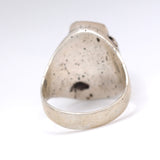 Vintage Sterling Turquoise and Coral Stamped Band Ring 9.5