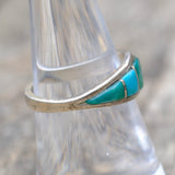 Vintage Sterling Turquoise and Spiny Oyster Inlay Band 7