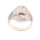 Vintage Sterling Petrified Wood Crossed Arrows Ring 11.25