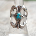 Vintage Sterling Turquoise Sandcast Ring 8