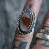 Vintage Sterling Agate Ring 3.75