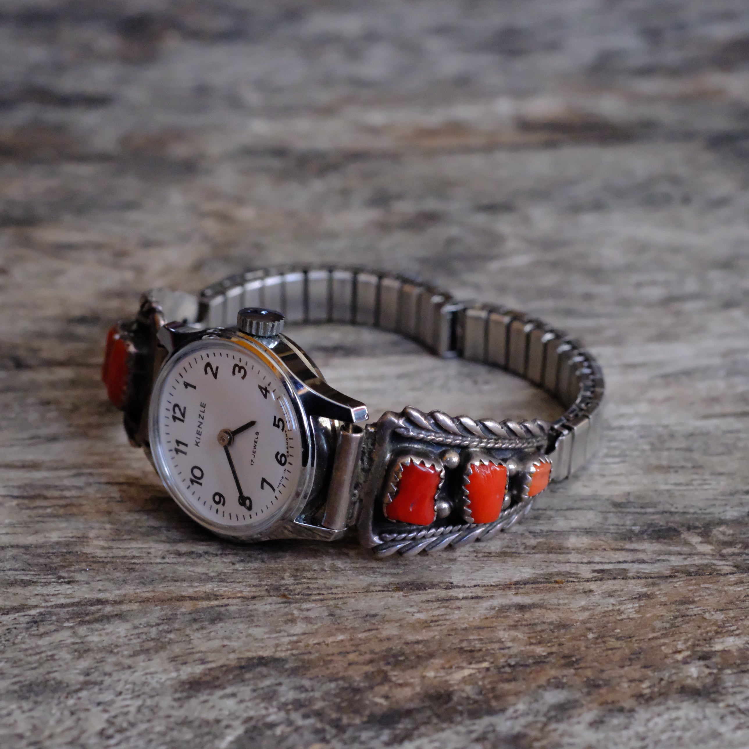 Vintage Sterling Coral Ladies Watch