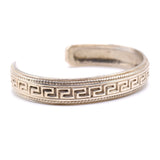 Vintage Sterling Silver Southwestern Patterned Cuff Bracelet 6.75"
