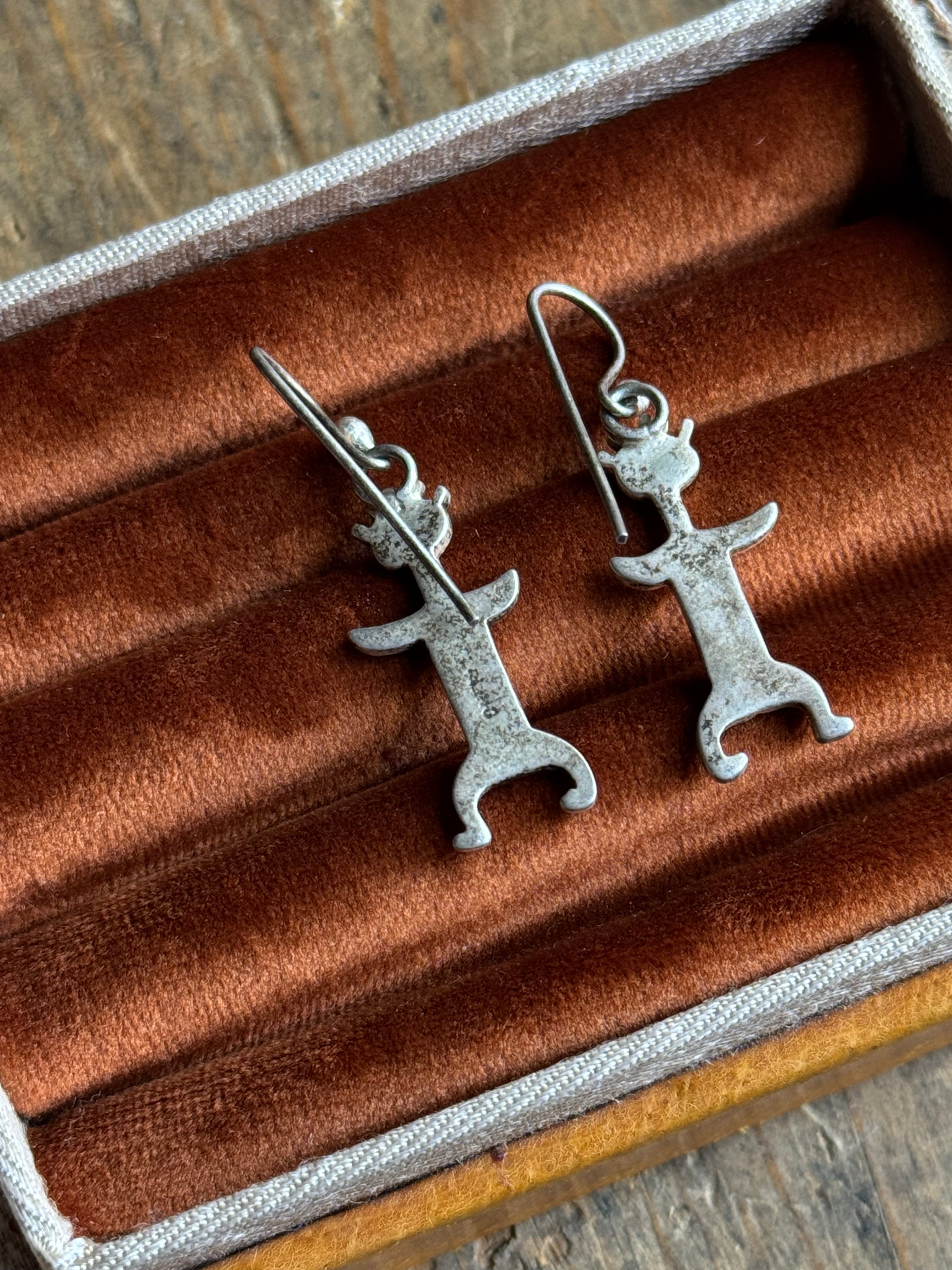 Vintage Sterling Silver Kachina Earrings