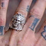 Vintage Sterling Big Chief Ring 9